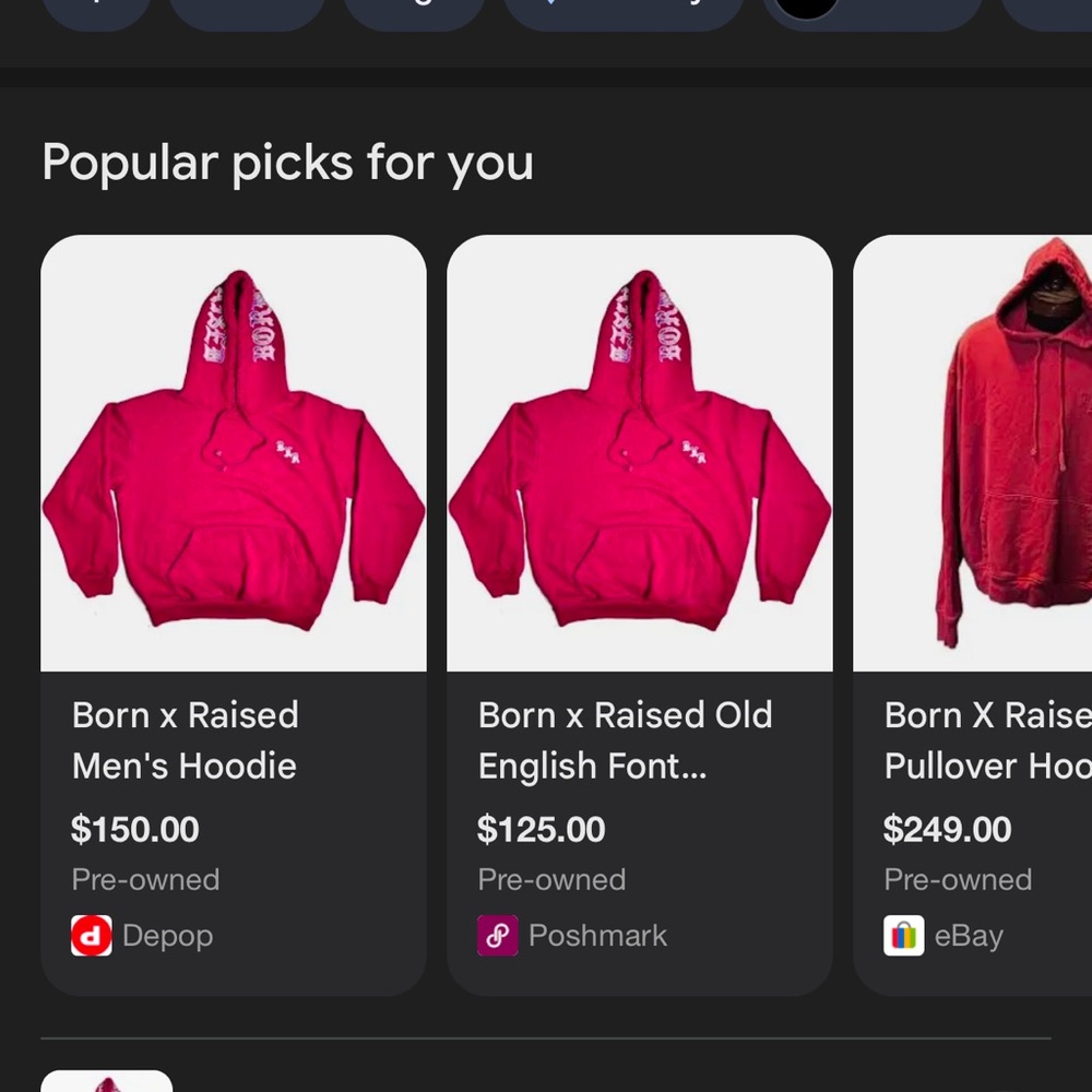 Born x Raised Men's Red Hoodie